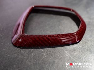FIAT 500 ABARTH Rear Emblem - Carbon Fiber - Dark Red Candy